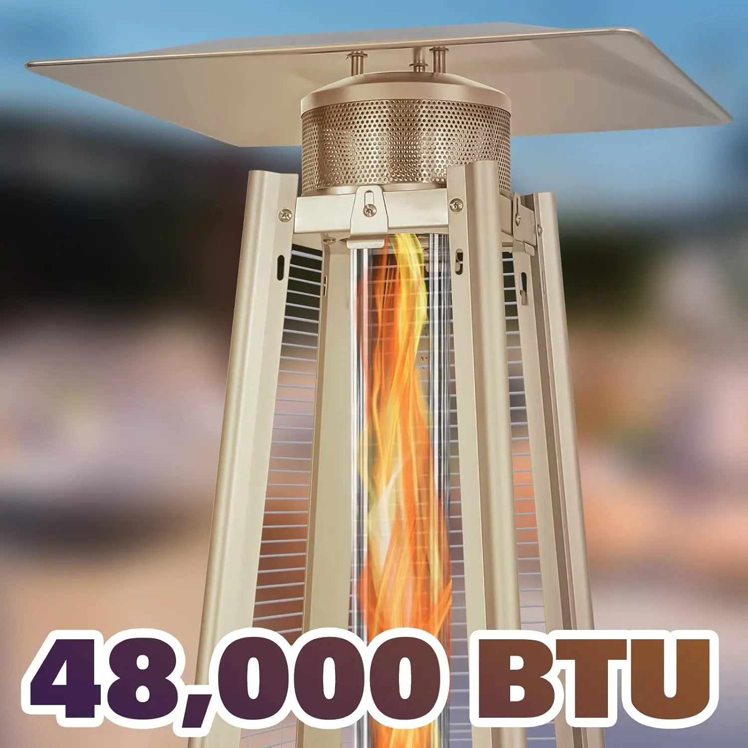 48000 BTU Propane Patio Heater with Cover & Wheels