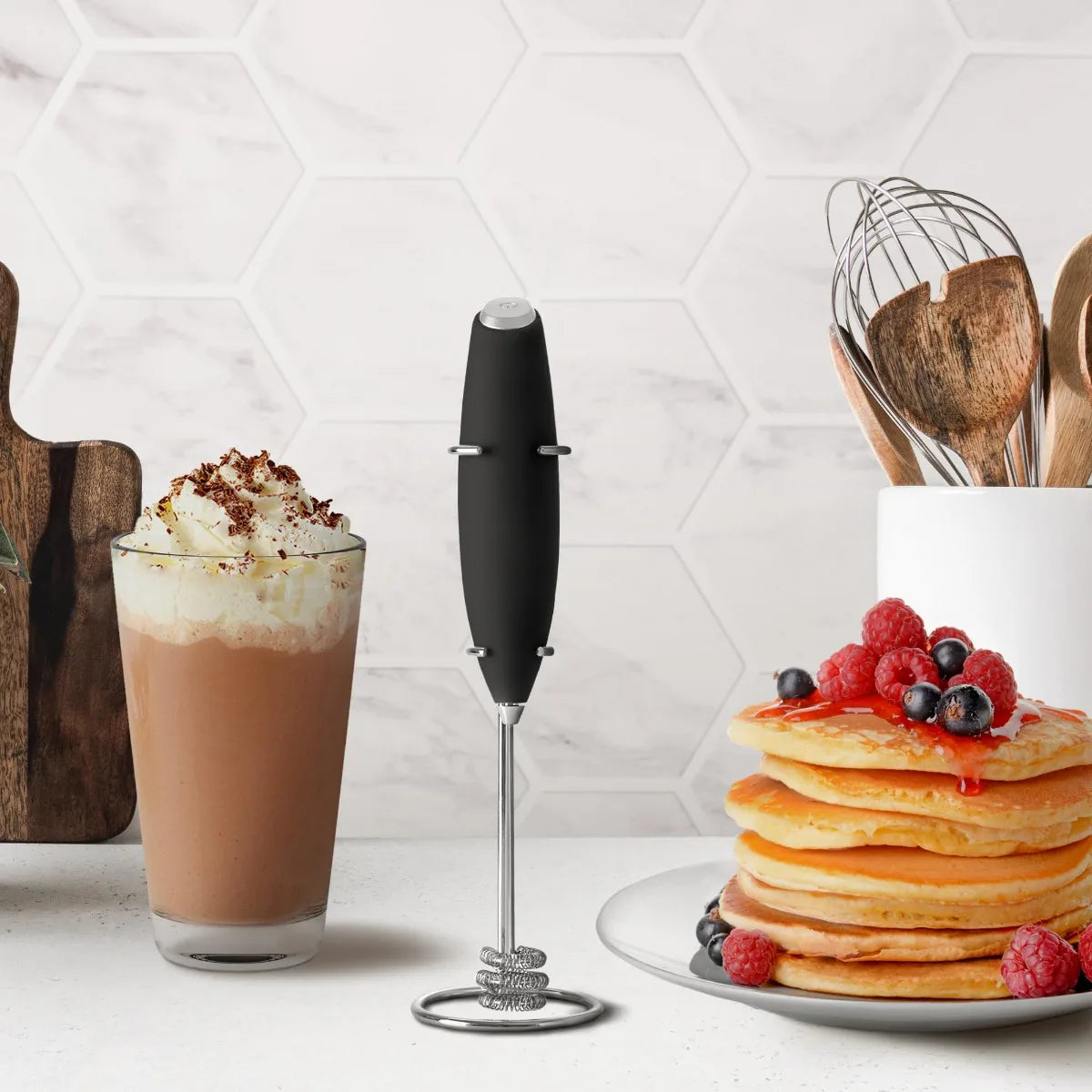 Milk Frother Wand - Create Creamy Foam for Coffee & More