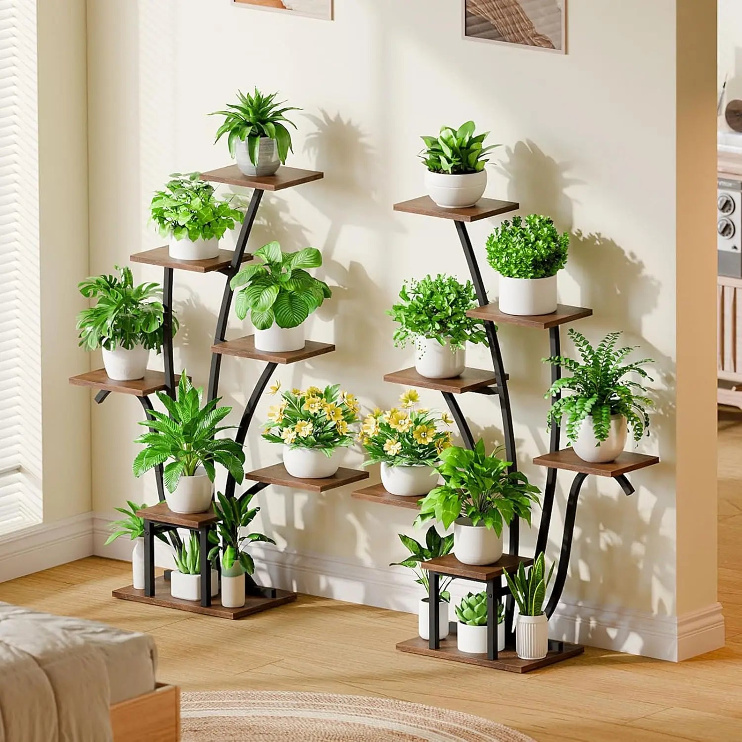 Plant Stand with Grow Lights - 7 Tier Indoor Corner Shelf