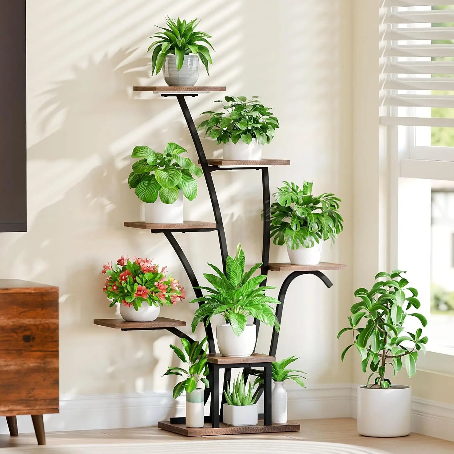 Plant Stand with Grow Lights - 7 Tier Indoor Corner Shelf