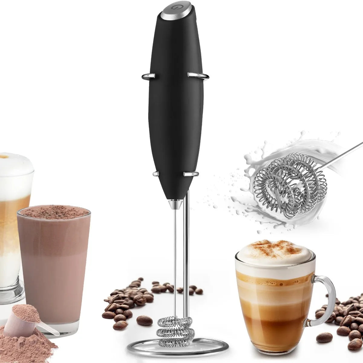 Milk Frother Wand - Create Creamy Foam for Coffee & More