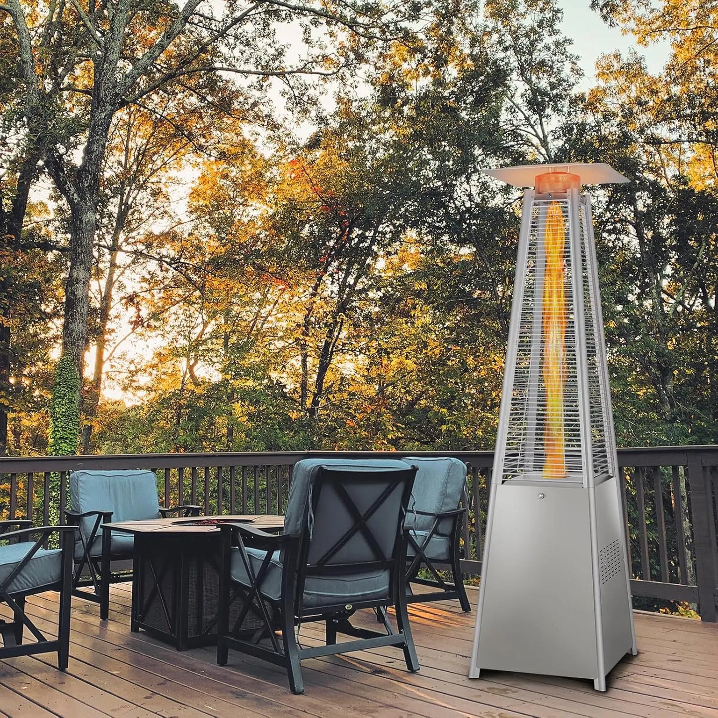 48000 BTU Propane Patio Heater with Cover & Wheels