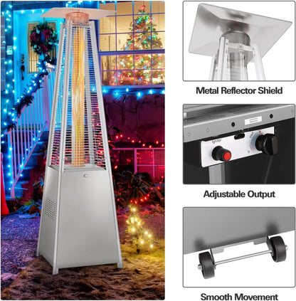 48000 BTU Propane Patio Heater with Cover & Wheels